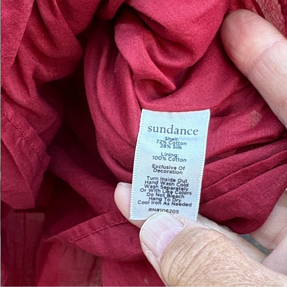 EUC Sundance Zura Silk Blend Tiered Surplice Sleeveless Midi Dress Medium - Picture 8 of 10